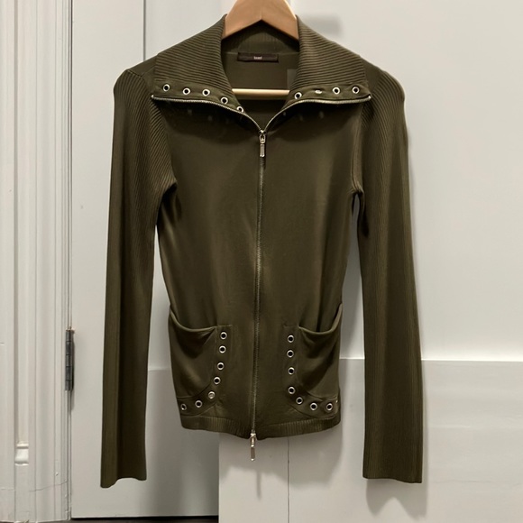 Y2K Vintage hazel Zip Up with Grommets Size S - Picture 2 of 6